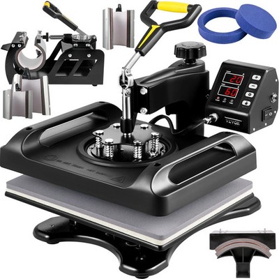 Enhanced Heat Press Device, ETL Safety Certified, 12x15 inch, 8-in-1 Energy Eff