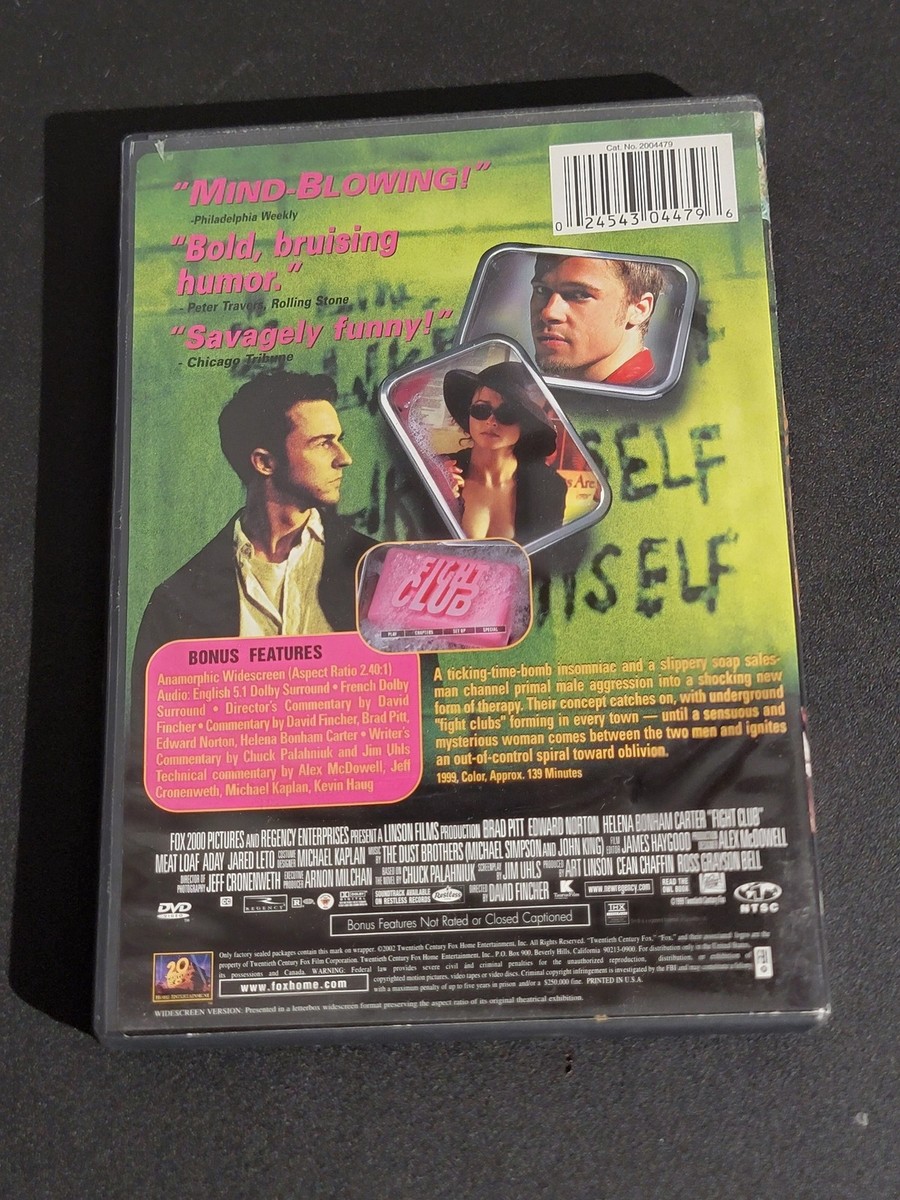 Fight Club DVD Brad Pitt Edward Norton David Fincher THX Mastered
