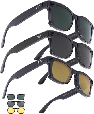 Glossy Polarized Clip-On for Ray-Ban Meta Wayfarer RW4008 & RW4012