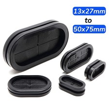 Oval Blanking Rubber Grommet Firewall Blind Hole Plug Electrical Wiring Gasket