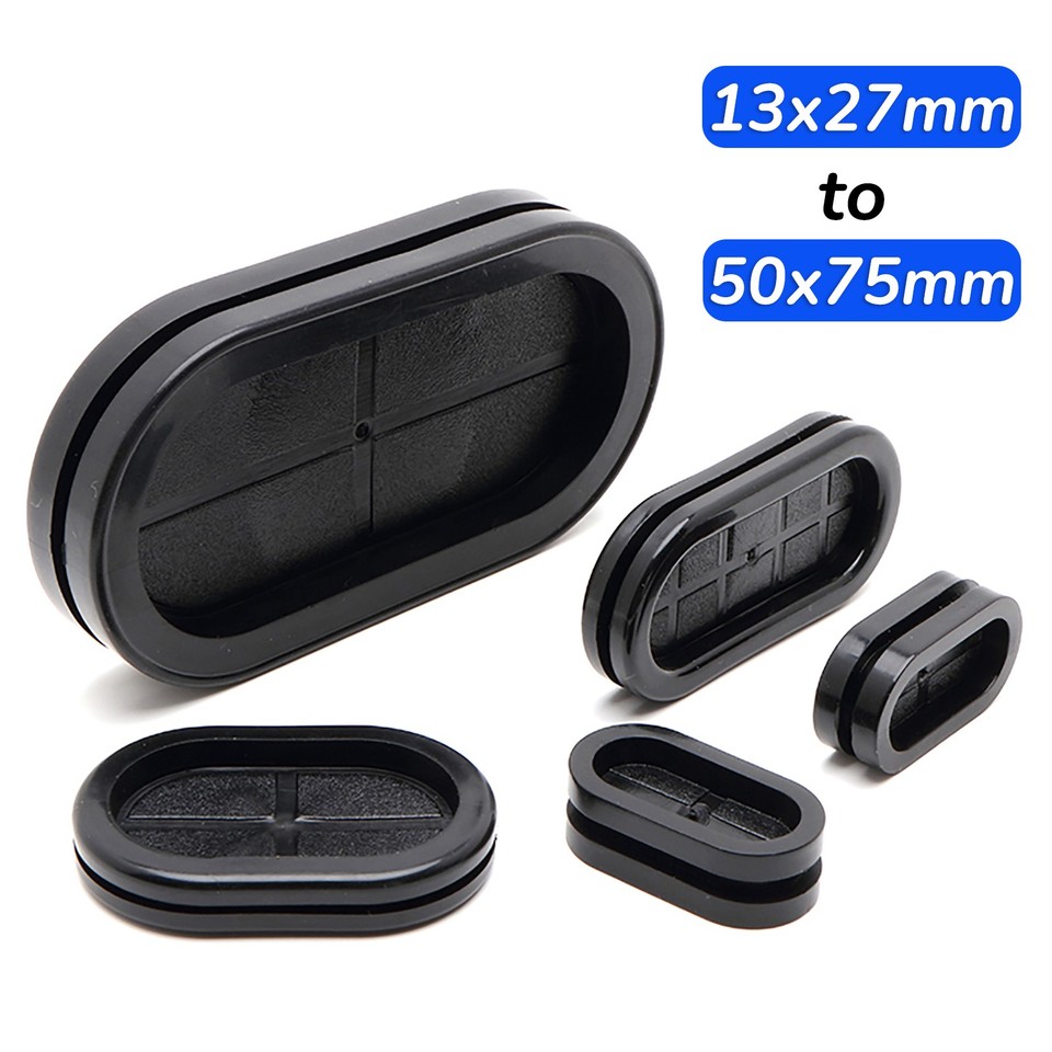 Oval Blanking Rubber Grommet Firewall Blind Hole Plug Electrical Wiring Gasket
