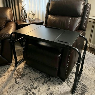 Overbed Bedside Table Over The Bed with 1 Count (Pack of 1), Black