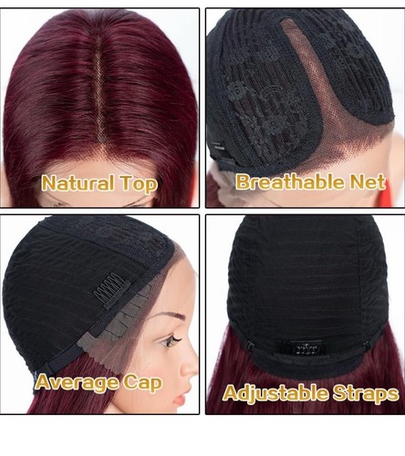 Joedir Hair Lace Front Perücke Echthaar Rot UPG T-Lace 16 Inch In 99J BRANDNEU - Bild 2 von 5
