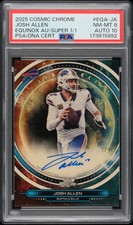 Marketplace image: 2025 TOPPS COSMIC CHROME EQUINOX AUTOS #EQA-JA JOSH ALLEN 1/1 PSA 8 AUTO 10