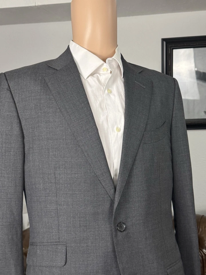 Traje Chaqueta Blazer Tom Ford Gris Carbón 50/40L US Hombre Lana Muesca Solapa Foto 2 de 4