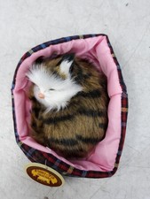 Cuddly Fur Collectable Faux Fur Cat in Bed Stuffed Animal Toy