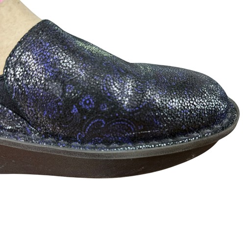 Alegria Deb-477 Debra Rose Leather Black Purple Clogs Comfort Shoes sz 38 / 8 - Picture 2 of 16