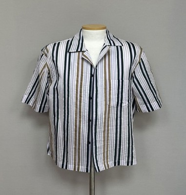 Acne Studios Akne Baumwoll Streifen Kurzarmhemd (95 100) 141707626