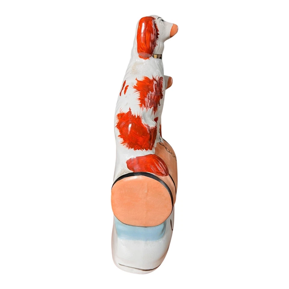 Antiguos perros de aguas Staffordshire con barril - 8" x 6" x 2" Foto 3 de 4