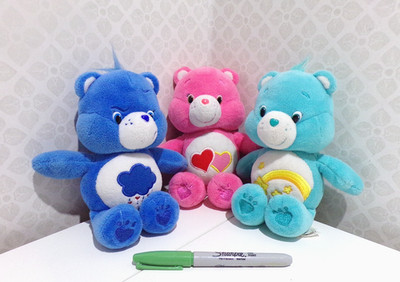 3 x CARE BEARS Stofftier Grumpy Love Wish Care Bear 2015 2016 Just Play 23 cm