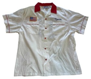 Vintage 2001 Cruisin USA Red/White/Blue Bowling Shirt Team America L/Large