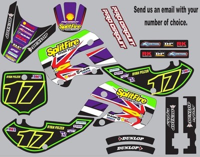 Graphic Kit for 2000-2015 Kawasaki KX65 KX 65 Splitfire Decals logo sticker