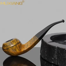 MUXIANG Briar Bulldog Pipe Handmade Wooden Tobacco Pipe Smooth Rhodesian Pipe