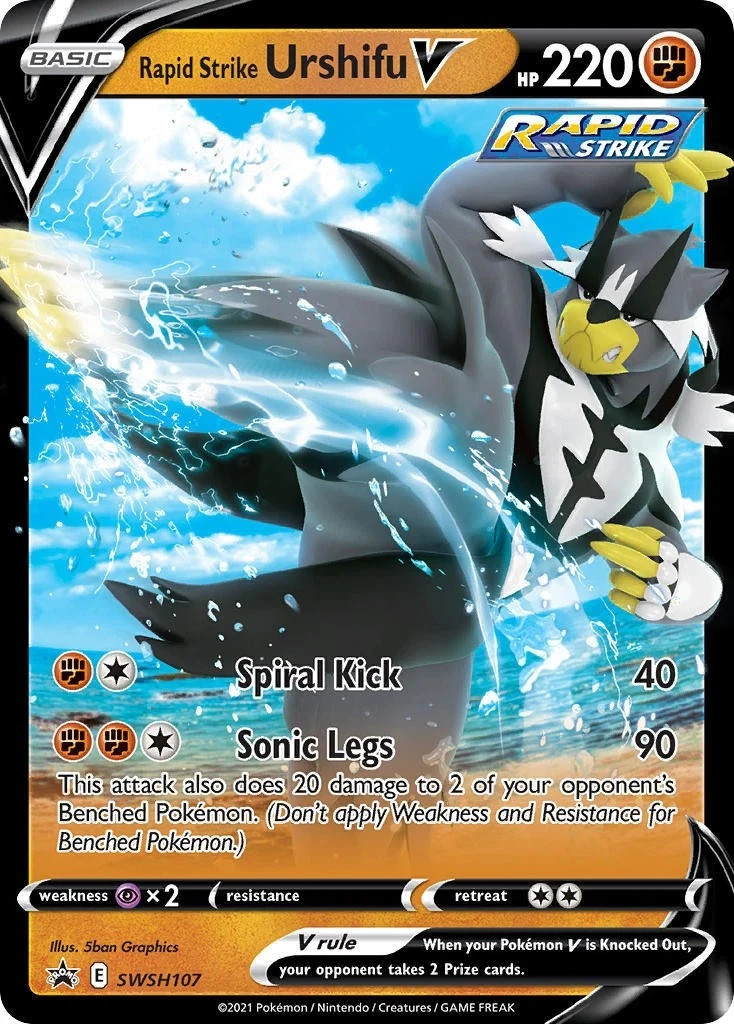 Pokemon Rapid Strike Urshifu V - SWSH107 - SWSH Black Star Promo NM-Mint SWSH Bl