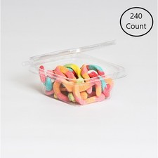 Inline 12 oz. Clear Hinged Deli Container w/Tamper Resistant Strip (Pack of 240)