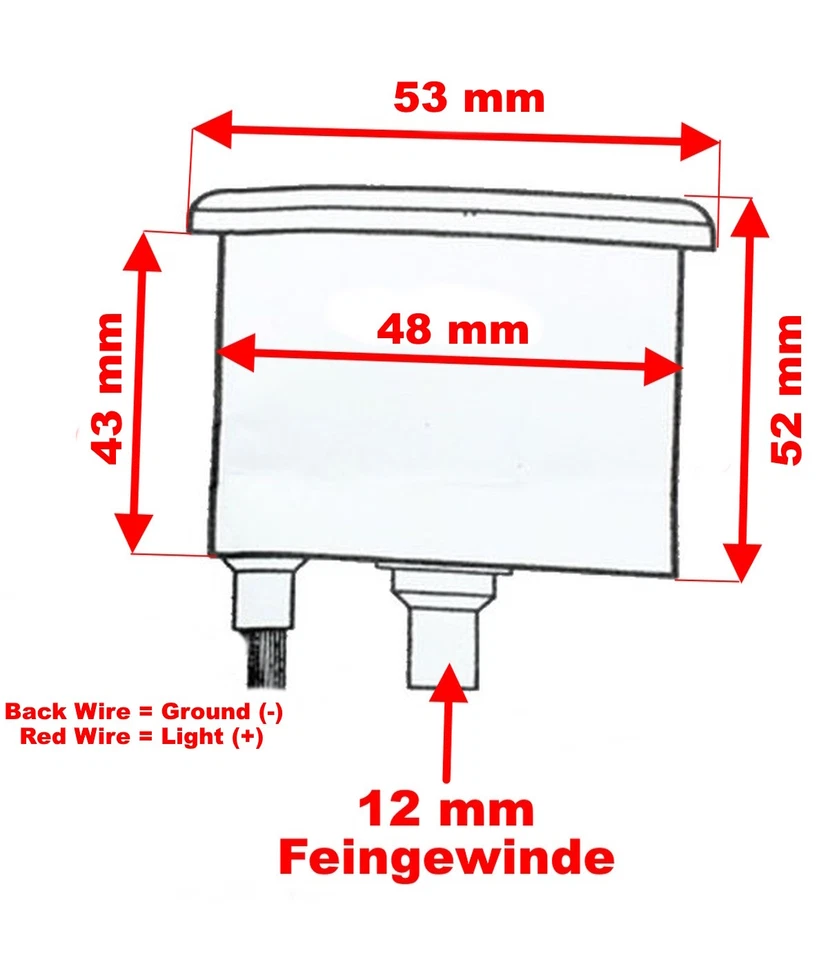 Mini-Tacho 48mm Schwarz 2:1 Retro Vintage Style für HD Suzuki Kawasaki Universal - Bild 3 von 3