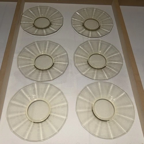 Vintage, Yellow, Depression 7.5” Plates, Set Of 6, Great Condition