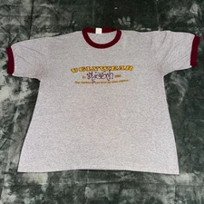 Vintage 2002 Augusta Sportswear T-Shirt Men XL Gray Graphic Cotton Crew Neck