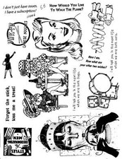 Unmounted Rubber Stamp Plate, Unmounted/Uncut Pink Rubber Stamps