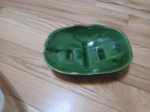 Vintage MCM McCoy Planter - Dark Green # 1301 Footed Dish