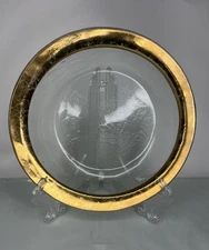 HTF! SIGNED Authentic Annieglass 9" Roman Gold 24K Rim Deep Bowl