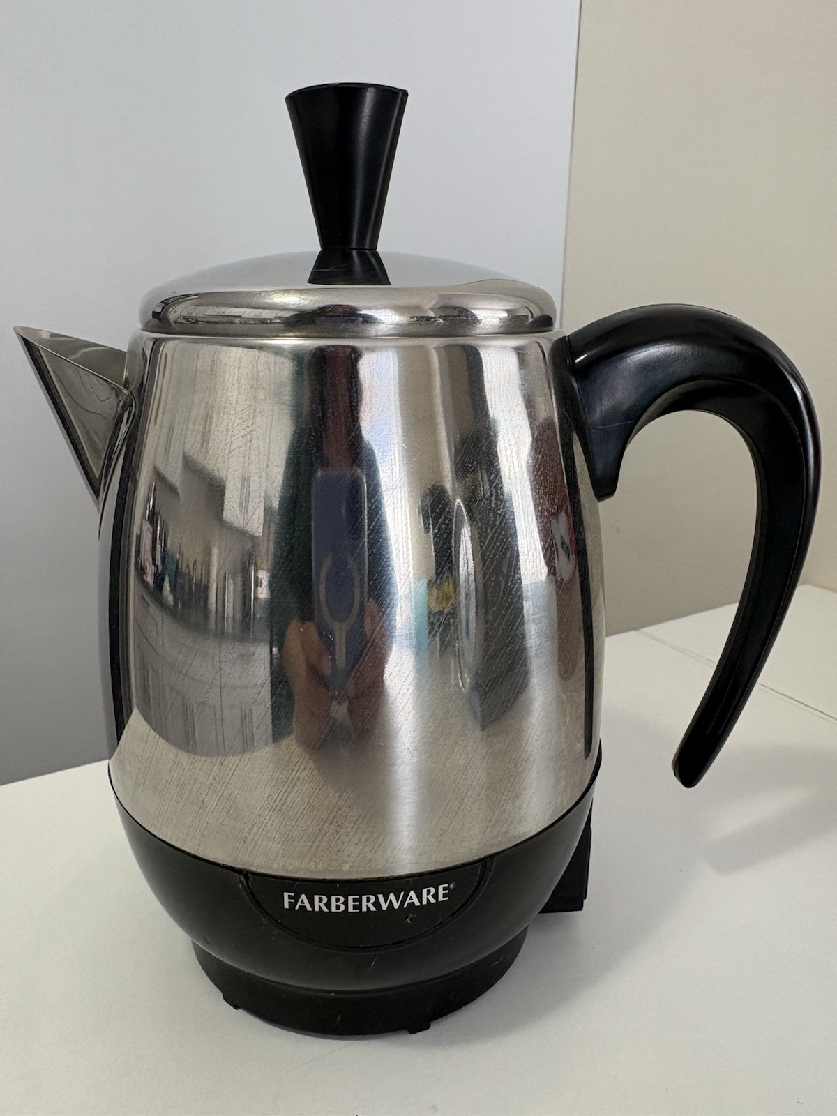 Farberware Superfast 2-4 Cup Coffee Percolator Chrome FCP240A Complete / Tested