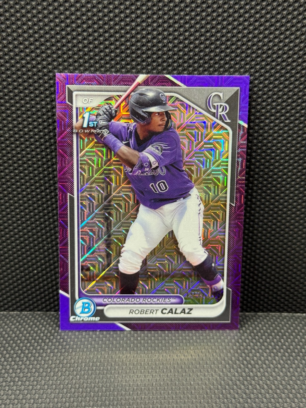 2024 Bowman Chrome Robert Calaz 1st /250 Purple Mojo Refractor #BCP-131 Rockies