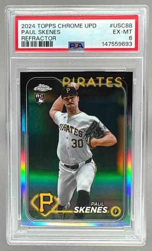147559693 Paul Skenes 2024 Topps Chrome Update #USC88 Refractor Rookie RC PSA 6