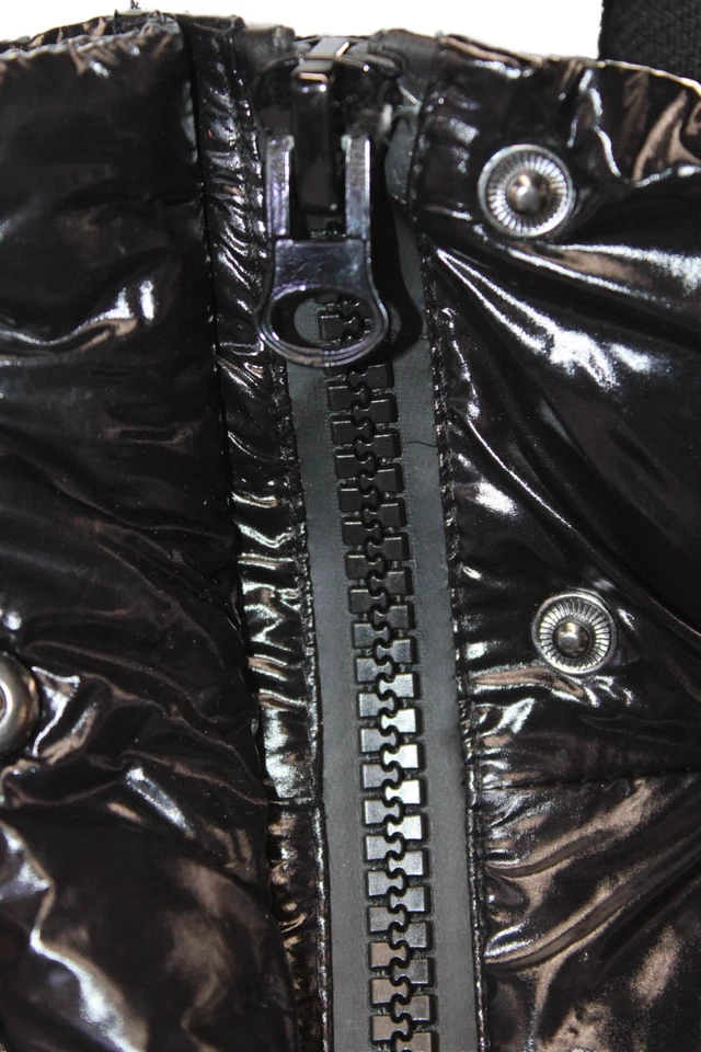 Zara Womens Full Zipper High Neck Hooded Puffer Jacket Black Size Medium - Image 4 of 4