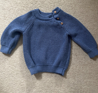 Matalan Blue Knitted Jumper  6-9 Months Unisex