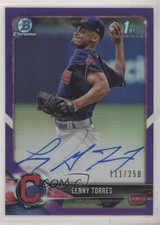 2018 Bowman Draft Chrome Pick Purple Refractor 111/250 Lenny Torres Jr Auto n1u