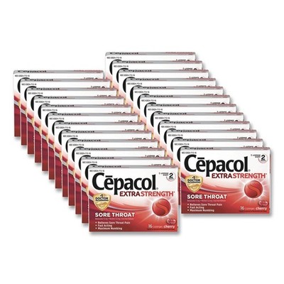 Lysol 71016CT Extra Strength Sore Throat Lozenge - Cherry (384/Carton) New