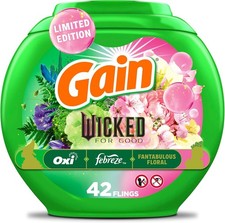 Limited Edition 42 Ct Gain Flings Wicked for Good Laundry Detergent Pods