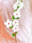 Cherry Blossom Branch Colorful Neo Expressionist Original Wall Art Canvas. — photo 1