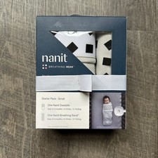 Nanit Breathing Wear Starter Pack Small 0-3 Months Swaddle and Band - New