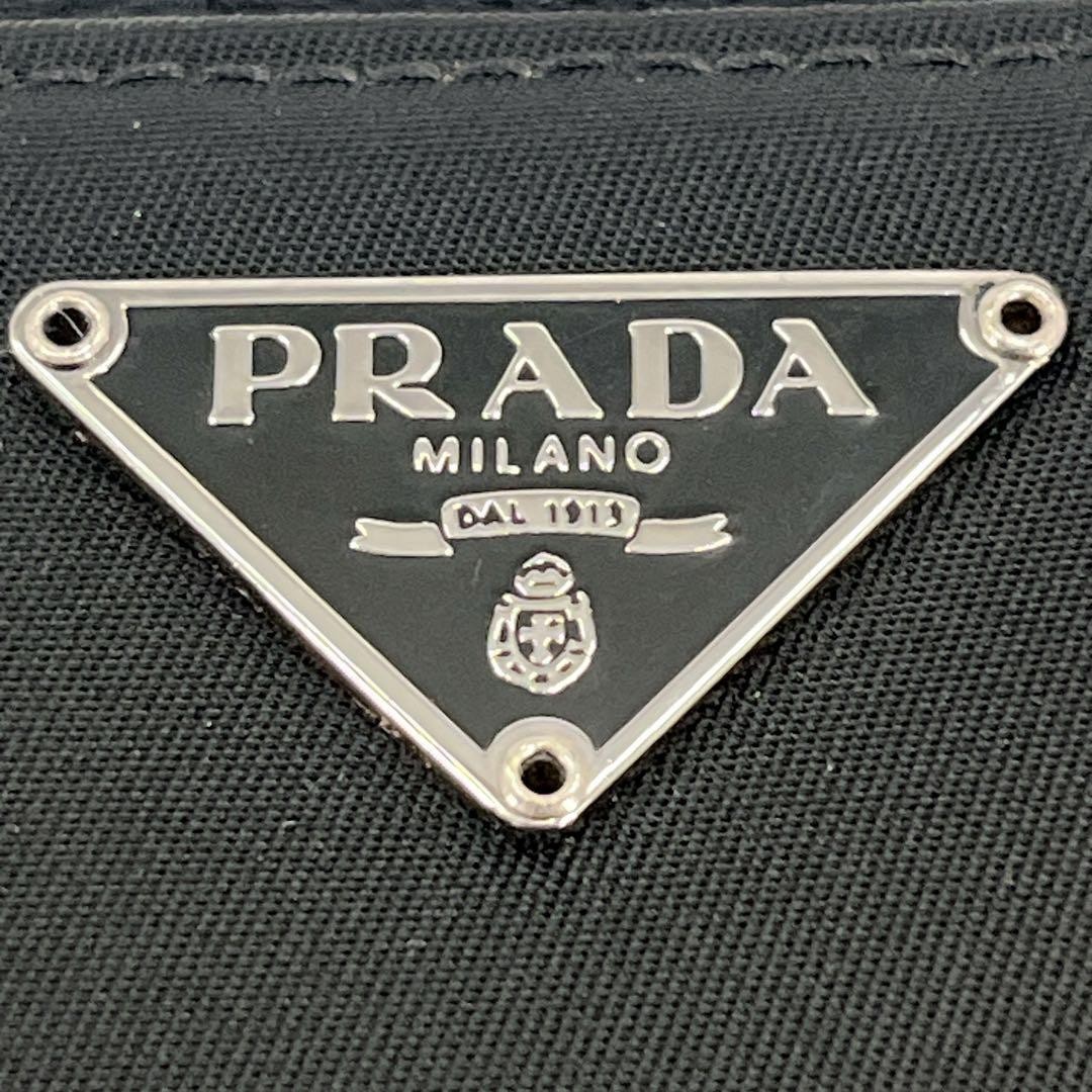 Prada Black Triangular Logo Round Zip Long Wallet… - image 10