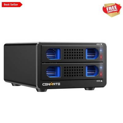 Aluminum Hard Drive Enclosure with Cooling Fan for 2.5 /3.5'' SATA HDD/SSD wit...
