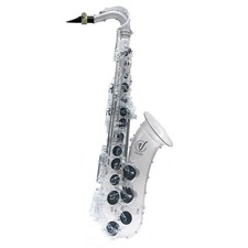 Vibrato Tenor Saxophone T1 Polycarbonate Waterproof-Clear w/BlackKeys-White Pads