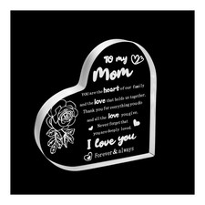 Birthday Gifts Mom From Daughter Son Unique Acrylic Heart Plaque Desk Thank