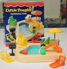 VTG 1986 Fisher Price Little People #2526 Swimming Pool Complete w/Box