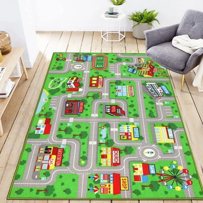 Kids Playroom Rug City Life Playmat Kids Rug for Hot Wheels Car 5.2'x3'3'' Cit...