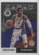 2019 NBA Hoops Premium Stock Lights Camera Action Purple Victor Oladipo #7 0b6t