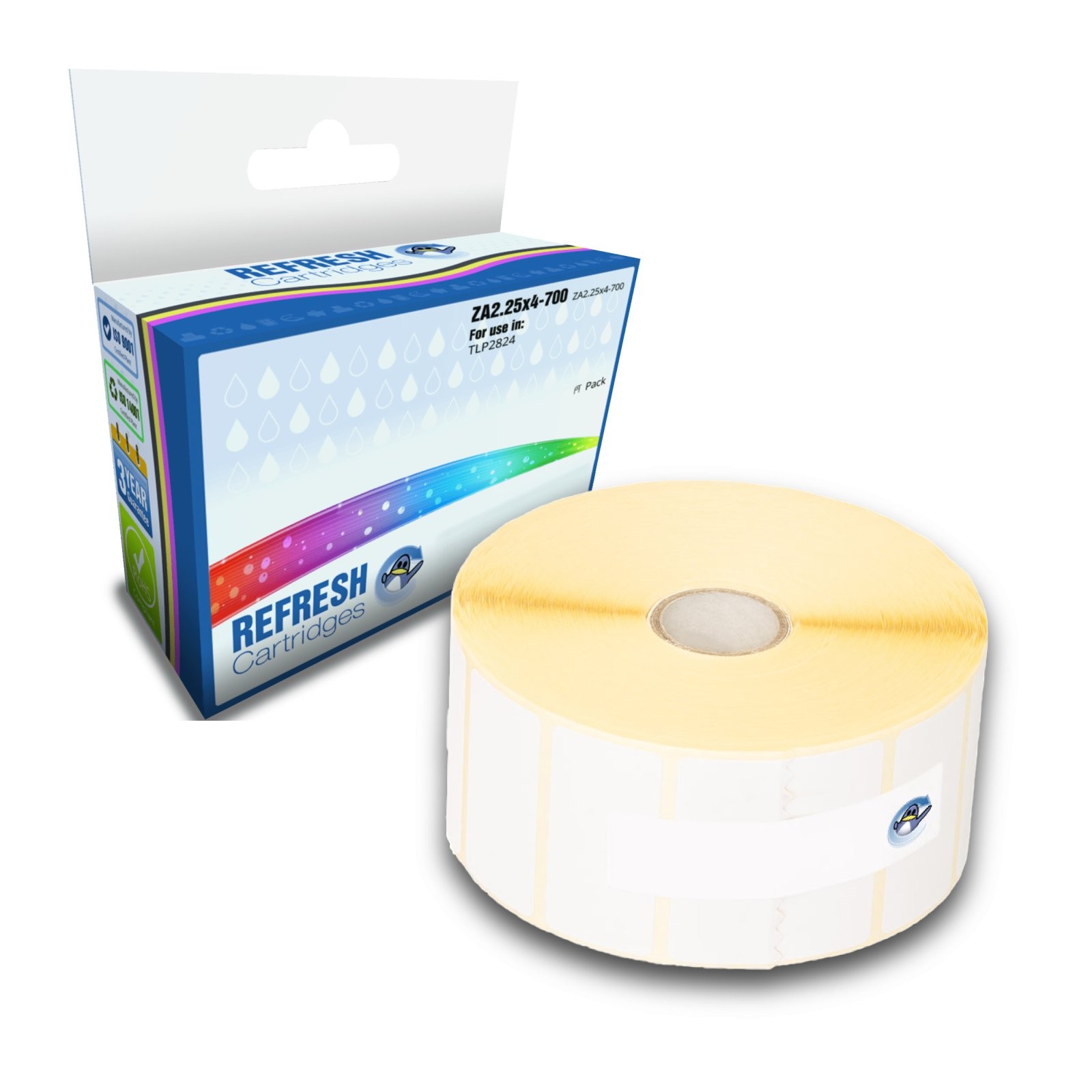 Refresh Cartridges Value Pack ZA2.25x4-700 Compatible With Zebra LABEL Printers