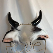 Custom Imitation Beast Ear Simulation Cow Wolf Cat Fox Ear Hairhoop Cosplay prop