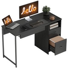 HOMCOM Scrivania Ufficio con Vassoio Tastiera 120x52.3 cm Nero