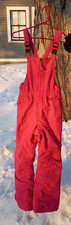 Youth Lands  End Squall PInk Snow Bibs Overalls Sz 12 Adjustable Straps
