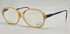 Vintage 1070s Logo Paris France LJ 981 Eyeglasses Amber Blue Acetate