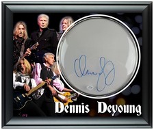 Styx Dennis DeYoung Signed Custom Framed Drum Head Drumhead Display ACOA