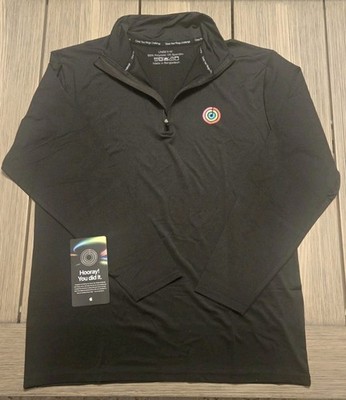 APPLE logo Close Your Rings 1/4 zip Pullover Unisex M Employee Challenge Silver