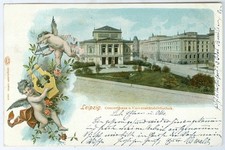 Leipzig, Concert House and University Library, 1901